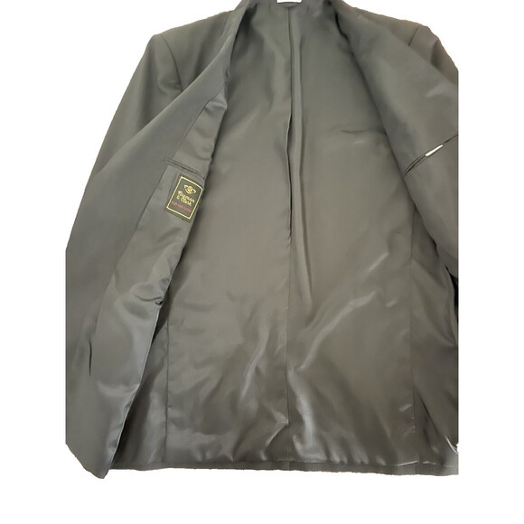 Vintage Foreman & Clark Men's Dark Gray Plaid Suit Jacket 44L with Pants 39L - Picture 7 of 16